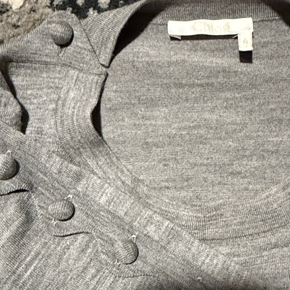 Chloé Cosy Grey Wool Blend Pullover Sweater Medium – Grey Wool Blend, Like New - Picture 4 of 7